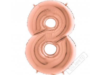 Nafukovací balón číslo 8 Rose Gold 102cm