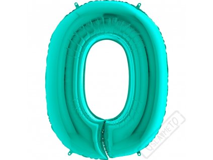 Nafukovací balón číslo 0 tyrkysové 102cm