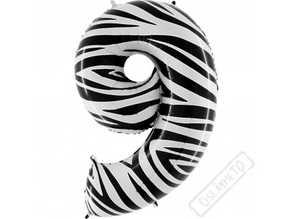 Nafukovací balón číslo 9 Zebra 102cm