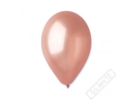 Metalický nafukovací balónek latex Rose-gold