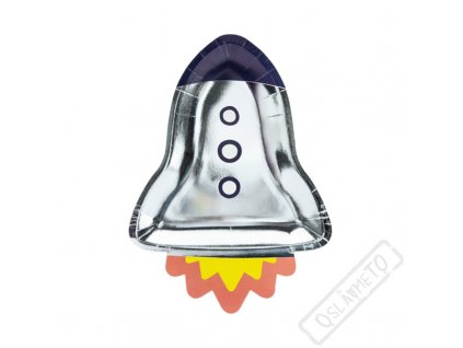 Papírové party talíře Vesmírná raketa