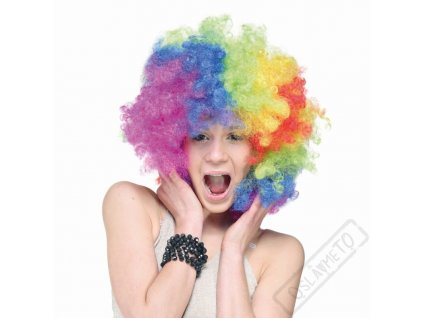 Paruka kudrnatá Klaun barevná