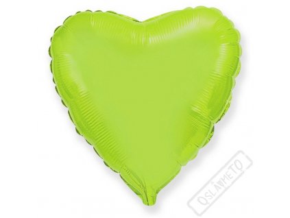 Nafukovací balónek fóliový Srdce limetkové 45cm