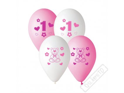 Latexové balónky s potiskem 1. rok holčička