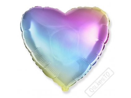 Nafukovací balónek fóliový Srdce Rainbow 45cm