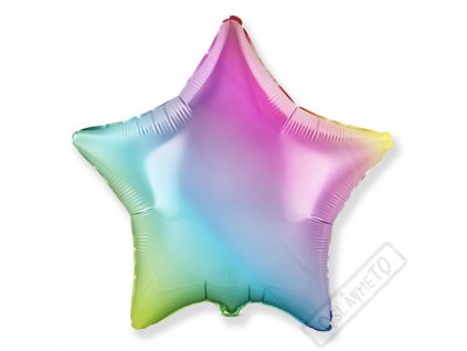 Nafukovací balónek fóliový Hvězda Rainbow 45cm
