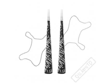 Party trumpety Silvestrovské Black MAXI