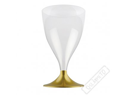 Plastové skleničky na víno Gold