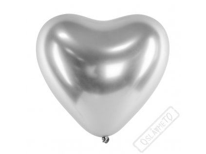 Balónek latexový srdce Glossy Silver 30cm