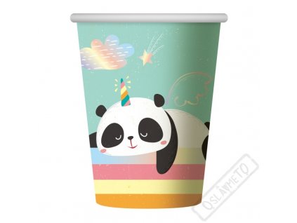 Papírové party kelímky Panda Rainbow