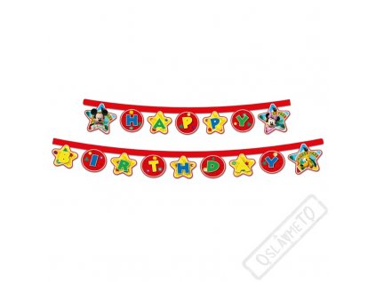 Narozeninový písmenkový banner Mickey Mouse