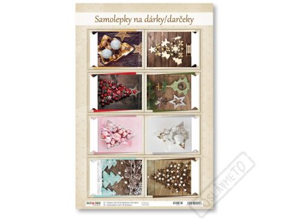 Vánoční samolepky na dárky Stromečky