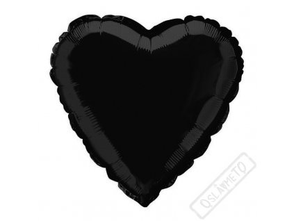 Nafukovací balónek fóliový Srdce černé 45cm