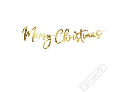 Papírový nápis Merry Christmas zlatý