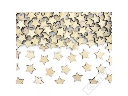Dekorační dřevěné konfety na stůl Hvězdy