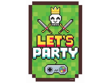 Pozvánky na oslavu Minecraft, 6ks