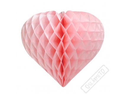 Závěsné dekorační srdce růžové 26cm