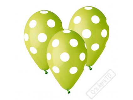 Latexový balónek s puntíky zelený