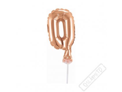 Nafukovací balónek na dort číslo 0 Rose-gold