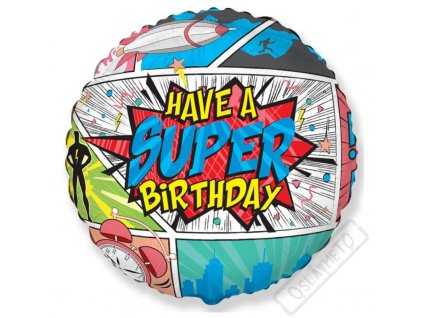 Nafukovací balónek Super Birthday 45cm