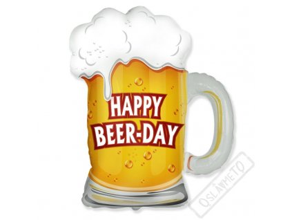 Nafukovací balón narozeninový Happy Beer-day 70cm