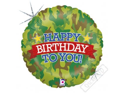 Nafukovací narozeninový balónek Military 45cm