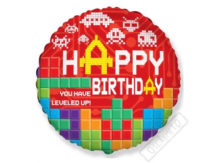 Nafukovací narozeninový balónek Tetris 45cm