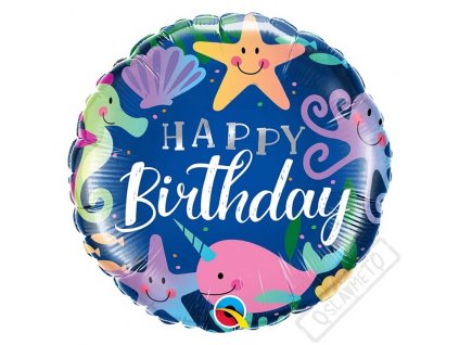 Nafukovací narozeninový balónek Mořský svět 45cm