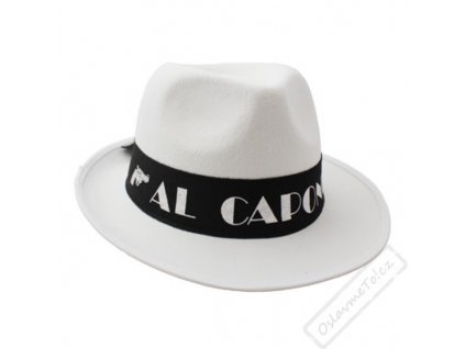 Gangsterský klobouk Al Capone bílý