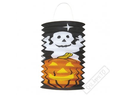 Závěsný lampion válec Duch a dýně