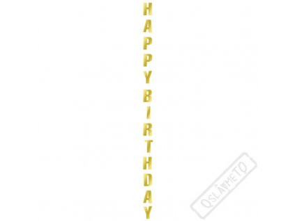 Nápis Happy Birthday Vertical zlatý
