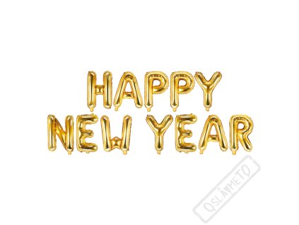 Nafukovací písmena HAPPY NEW YEAR zlatá