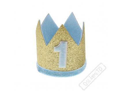 Korunka narozeninová s jedničkou modrá