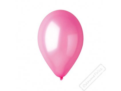 Metalický nafukovací balónek latex růžový