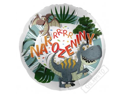 Balónek s českým textem Narrrozeniny Dino 43cm
