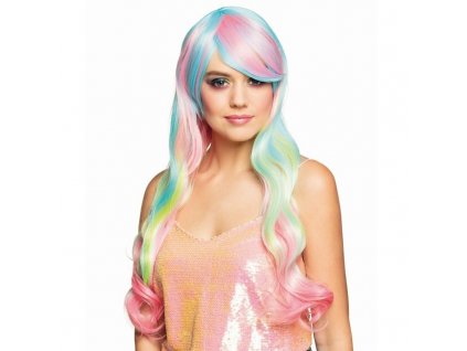 Paruka Pastel Rainbow dlouhá