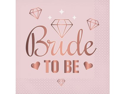 Papírové ubrousky na rozlučku Bride to Be Pink
