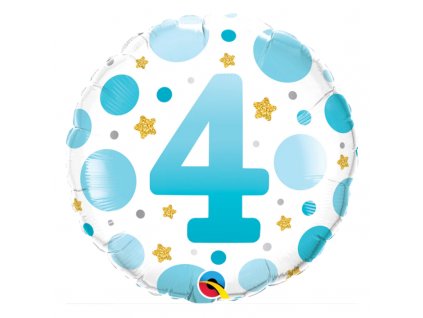 Nafukovací balónek Dotty Azuro s číslem 4, 45cm