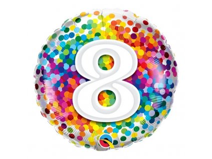 Narozeninový balónek Confetti číslo 8, 45cm