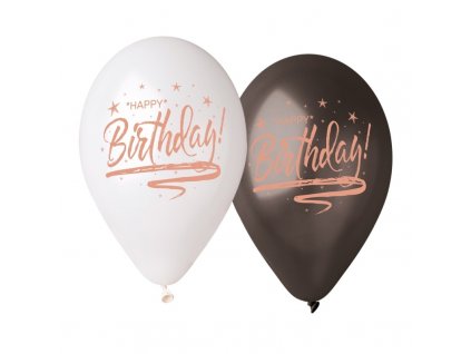 Latexové balónky Happy Birthday Rose-gold