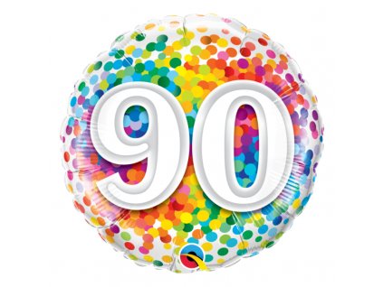 Narozeninový balónek Confetti číslo 90, 45cm