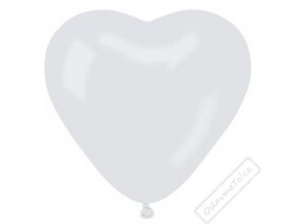 Balónek latexový srdce bílé 25cm