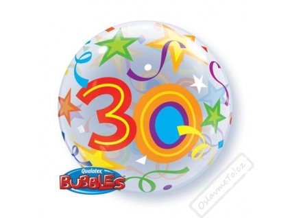 Nafukovací balón bublina s číslem 30, 56cm