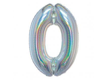 Nafukovací balón číslo 0 Glitter Pearl 76cm