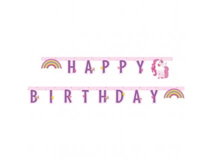 Narozeninový banner Happy Birthday Jednorožec