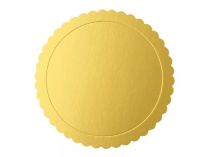 Dortová podložka pevná kulatá zlatá 25cm
