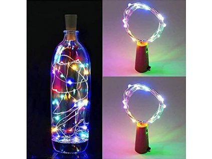 LED světelný řetěz se zátkou do lahve barevný