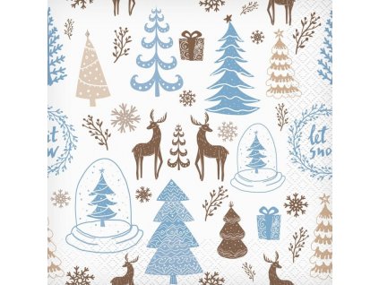 Vánoční papírové ubrousky Hello Deer