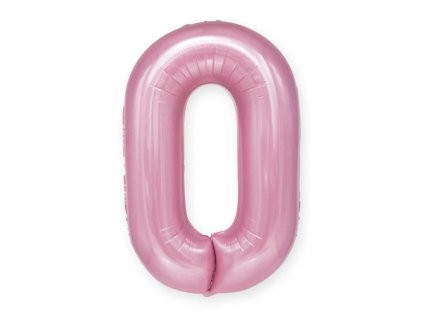 Nafukovací balón číslo 0 pudrově růžový 94cm