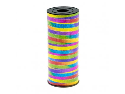 Stuha na balónky a dárky Holographic Rainbow 92m